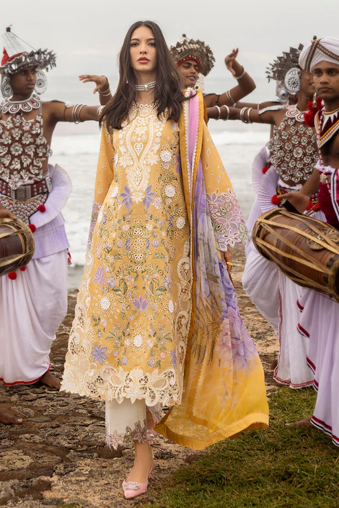 Manaram luxury Lawn 2025 by Mushq | GOLD GLOW