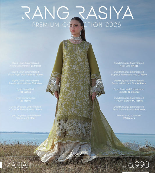 Rang Rasiya Premium Collection 2026 | ZARIAH