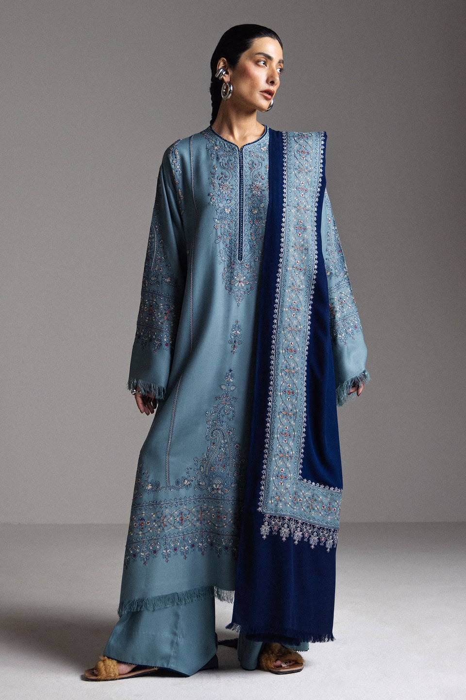 Zara Shahjahan Saraab Winter Unstitched 2026 | FIROZA - D-09