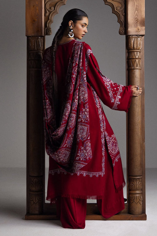 Zara Shahjahan Saraab Winter Unstitched 2026 | QIRMIZ - D-07