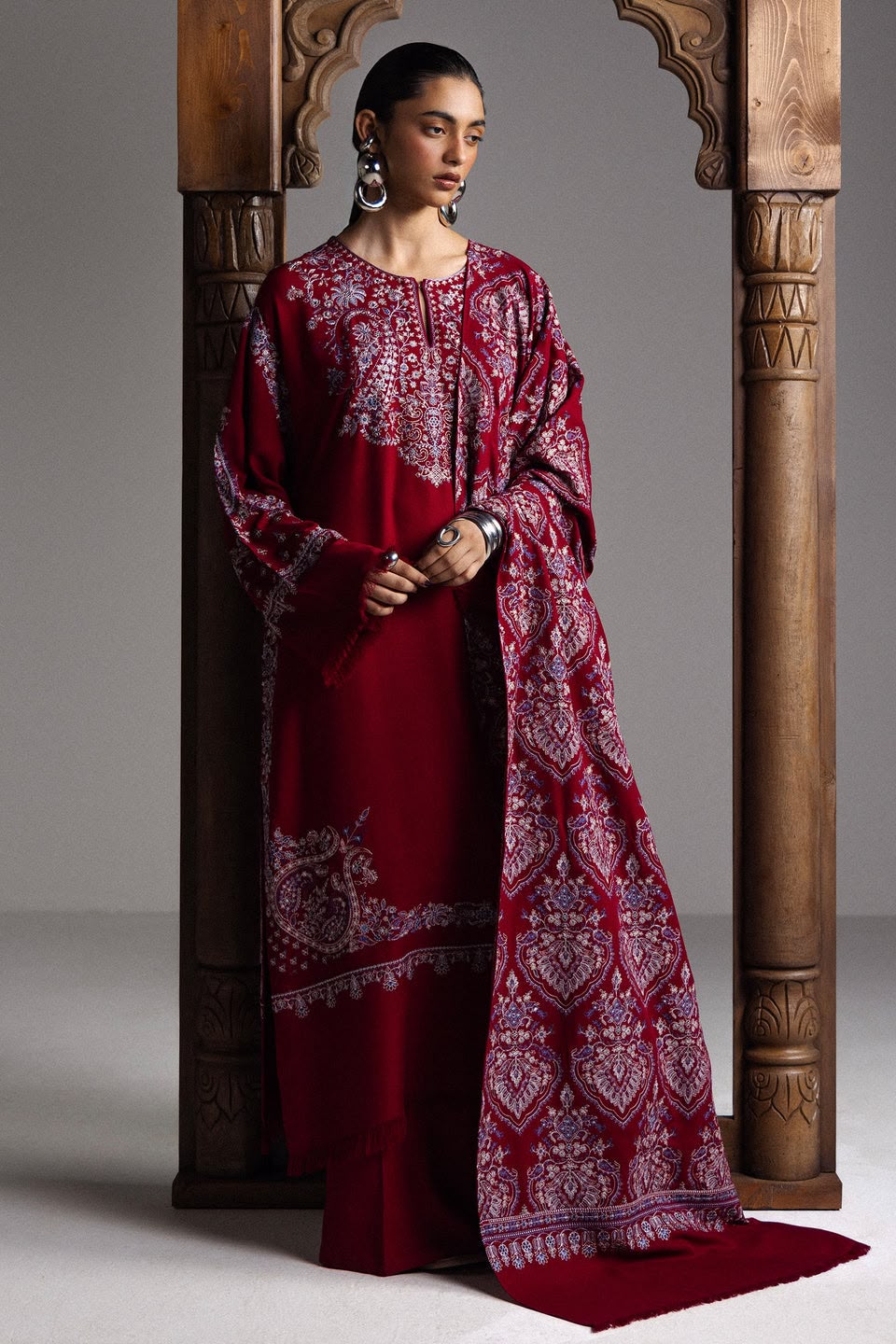 Zara Shahjahan Saraab Winter Unstitched 2026 | QIRMIZ - D-07