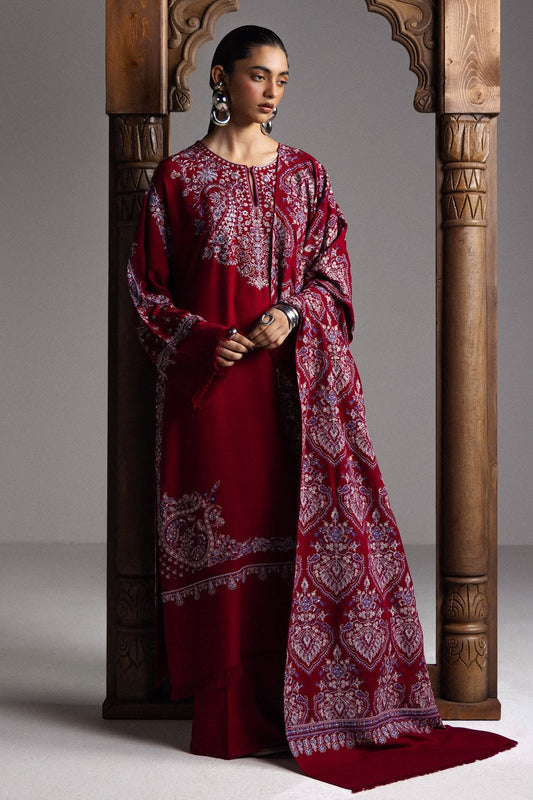 Zara Shahjahan Saraab Winter Unstitched 2026 | QIRMIZ - D-07