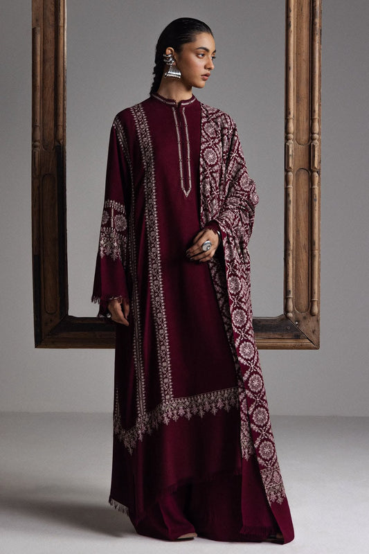 Zara Shahjahan Saraab Winter Unstitched 2026 | MEHRAB - D-03