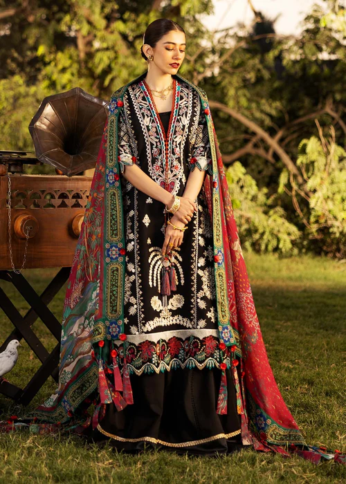 Siraa Unstitched Lawn 2025 | PALM ISLAND-A