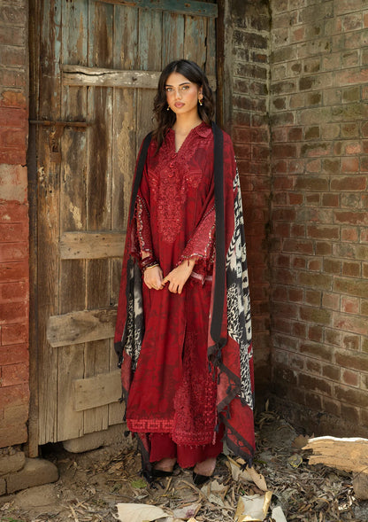 Elaf Wilderness Pashmina Shawl Edit 2026 | EWR-5A CRIMSONWOOD