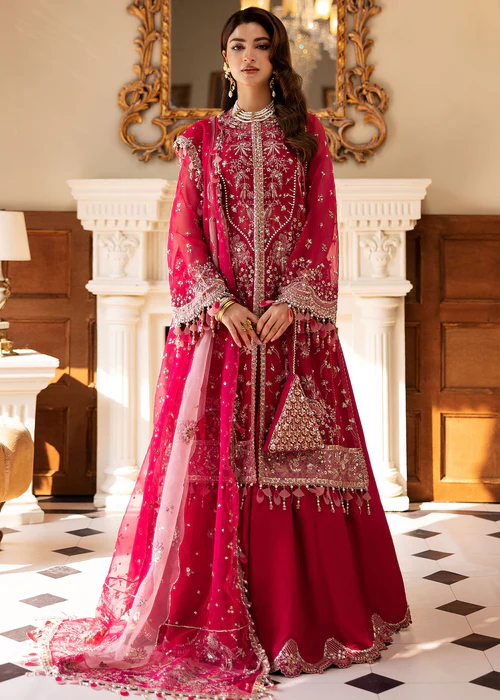 Festive Unstitched 2025 by Sadaf Fawad Khan | FUSCHIA ROSE